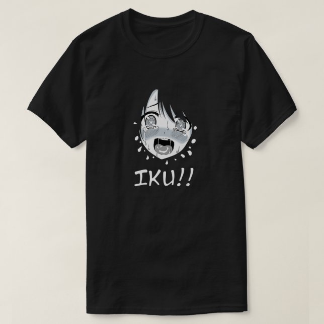 T-shirt Ahegao Face Anime Manga Hentai Girl Iku (Design devant)