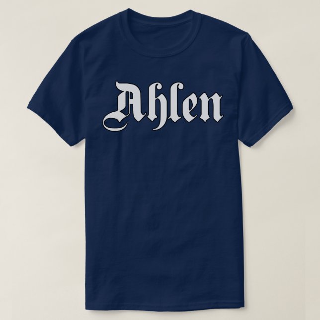 T-shirt Ahlen écrit avec une police gothique (Design devant)