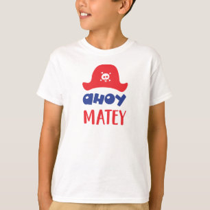 T-shirt Ahoy Matey, Casquette Pirate, Crâne Et Os, Pirates