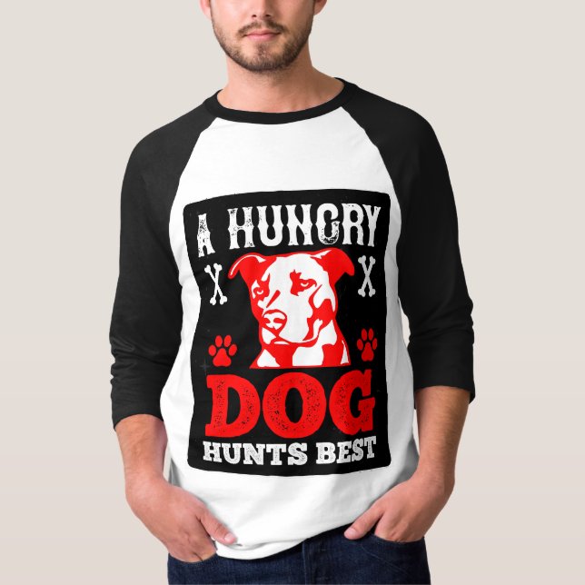 T-shirt Ahungrydog Homme'sBasic3/4SleeveRaglanT-Shirt (Devant)