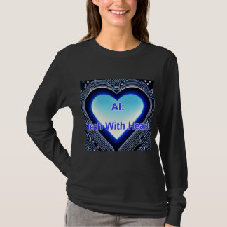 T-shirt AI : Technologie avec cœur Femme Manches Longues N