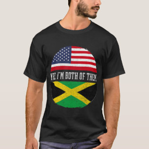 T-shirt Aidant American Half Jamaican USA Flag Jamaica Her