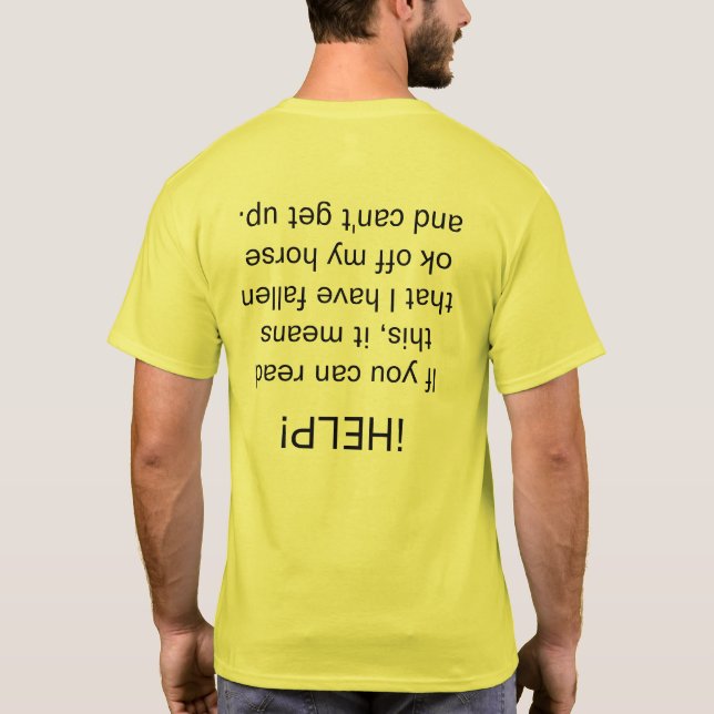 T-shirt "¡AIDE !" Humour équestre à l'envers du cavalier t (Dos)
