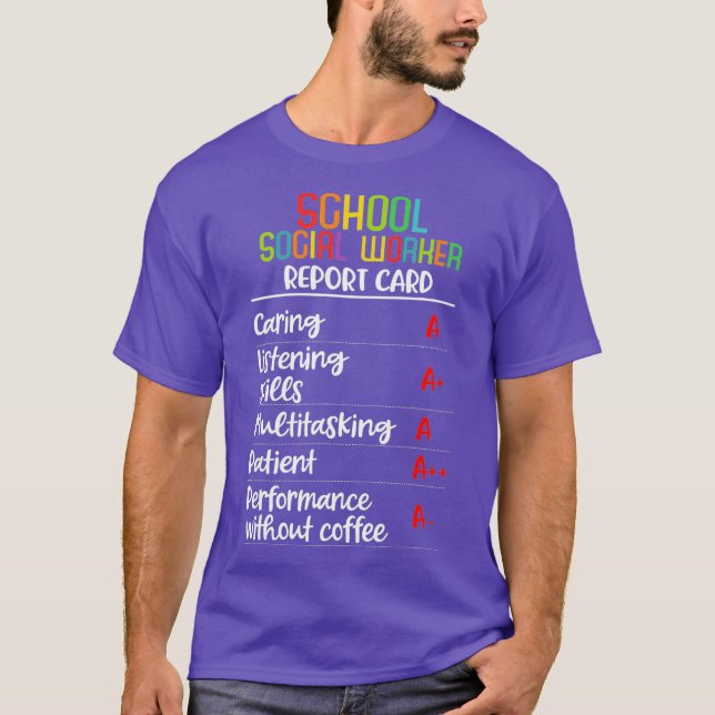 T-shirt Aide sociale de l'école Rapport carte cadeau (Devant)