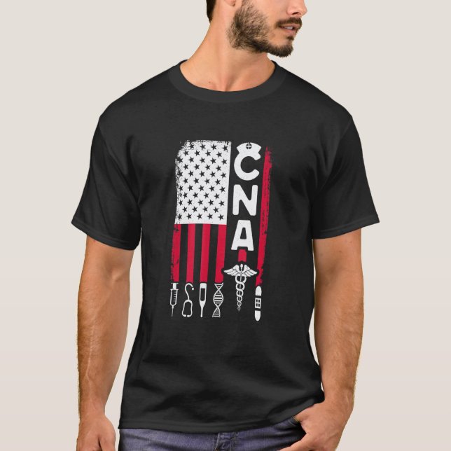 T-shirt Aide-soignant certifié CNA Drapeau Appréciation (Devant)