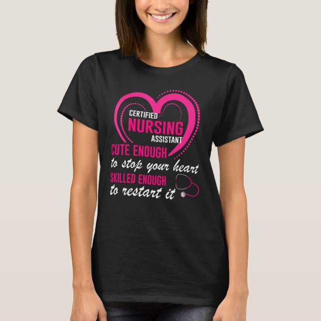 T-shirt Aide-soignant certifié Mignon Aide-soignante ASC (Devant)