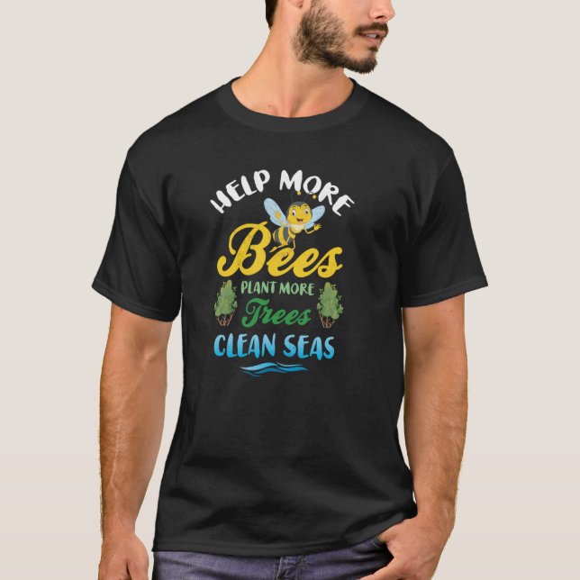 T-shirt Aider plus d'abeilles planter plus d'arbres Mers p (Devant)