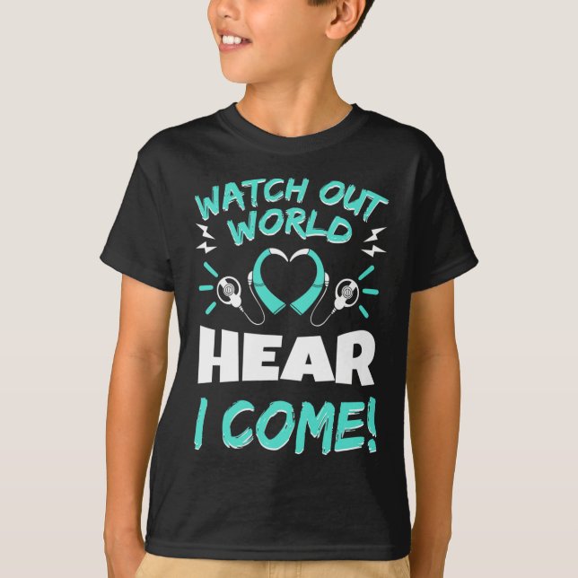 T-shirt Aides auditives de sensibilisation Implant Asl (Devant)
