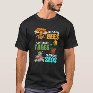 T-shirt Aidez Plus D'Abeilles - Plante Plus D'Arbres - Net