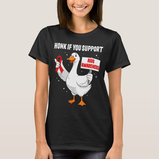 T-shirt Aids_hiv Awareness Funny Goose World Aids Day Red  (Devant)