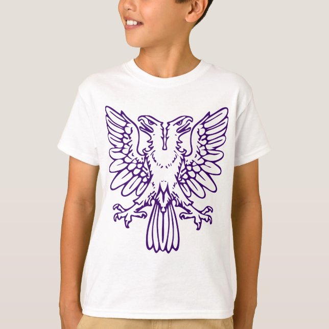 T-shirt Aigle à deux têtes - violet profond (Devant)
