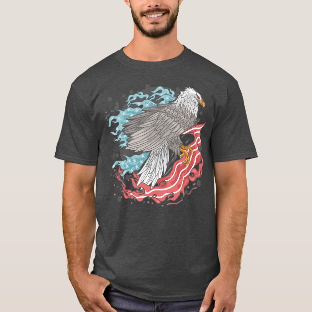 T-shirt Aigle à drapeau américain (Devant)