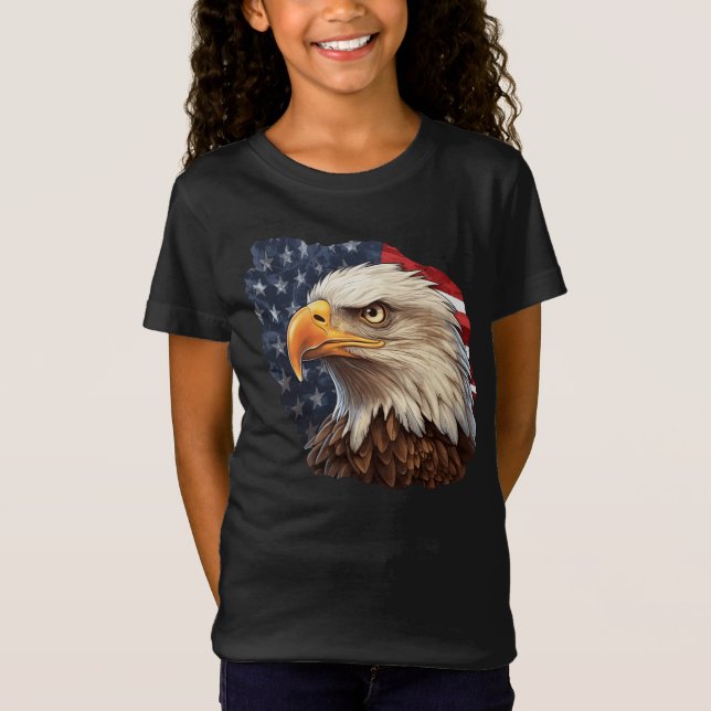 T-Shirt Aigle à drapeau américain (Devant)
