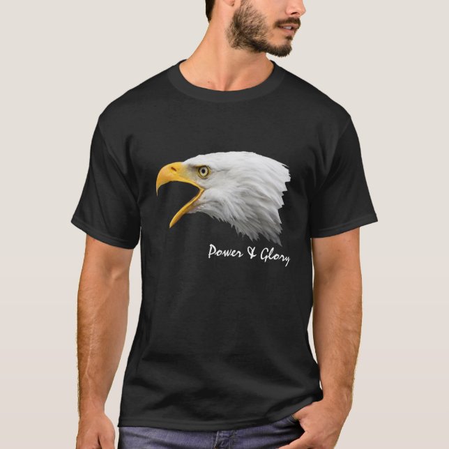 T-shirt Aigle à tête blanche. Puissance et gloire (Devant)