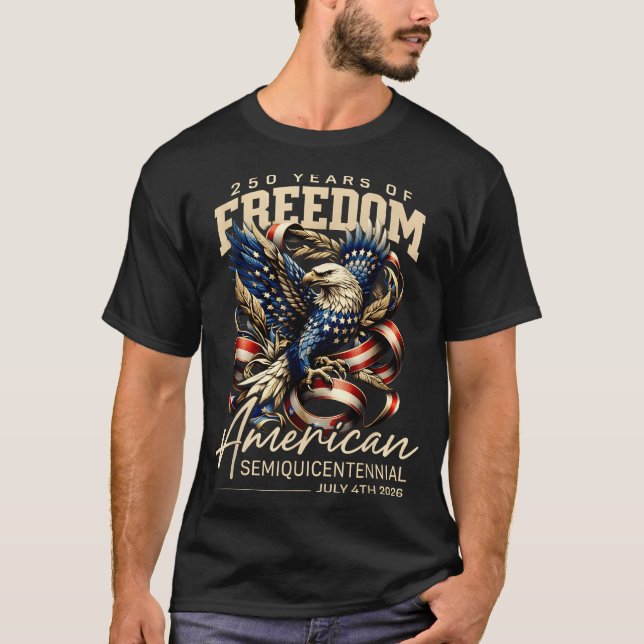T-shirt Aigle Américain 250 Ans de Design Liberté (Devant)