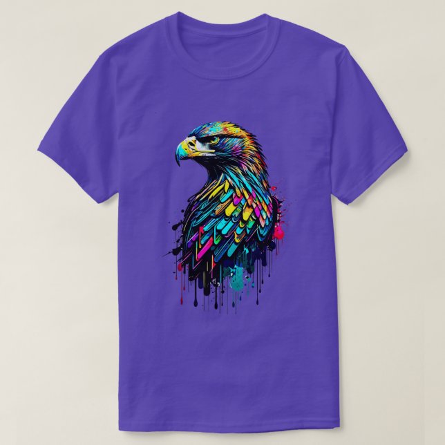 T-shirt aigle américain arc-en-ciel (Design devant)