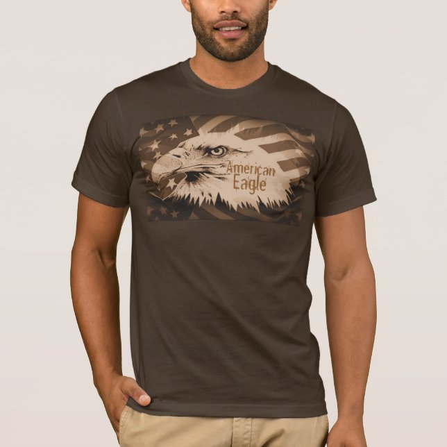 T-shirt Aigle américain dans les tons Brown neutres (Devant)