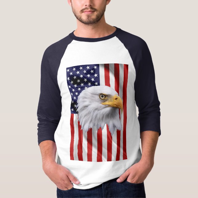 T-shirt Aigle Américain, Drapeau Américain, Patriotique (Devant)