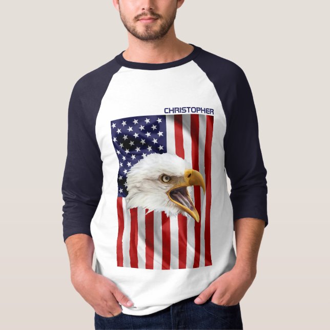 T-shirt Aigle Américain, Drapeau Américain, Patriotique (Devant)