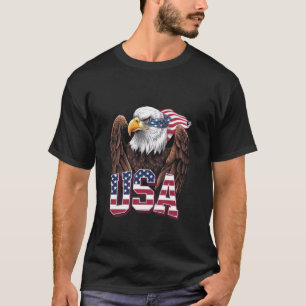 T-shirt Aigle Américain Hommes Drapeau Patriotique Enfants