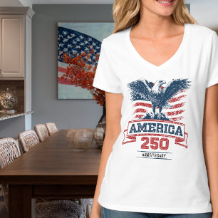T-shirt Aigle Américain Patriotique Joyeux 250e Anniversai