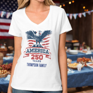 T-shirt Aigle américain patriotique Joyeux 250e anniversai