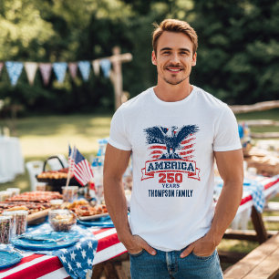 T-shirt Aigle américain patriotique Joyeux 250e anniversai