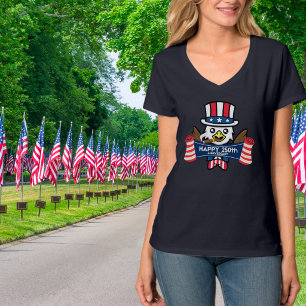 T-shirt Aigle Américain Patriotique Joyeux 250e Anniversai