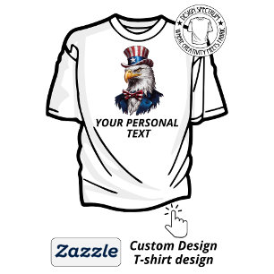 T-shirt Aigle Américain Patriotique Votre Texte Personnel