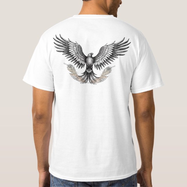 T-shirt Aigle aux plumes ornées (Dos)