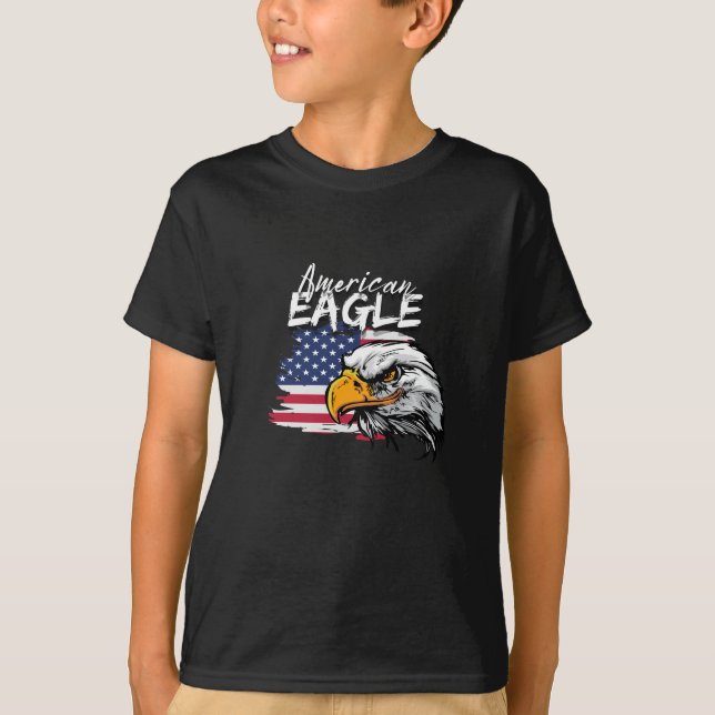 T-shirt Aigle avec drapeau américain (Devant)