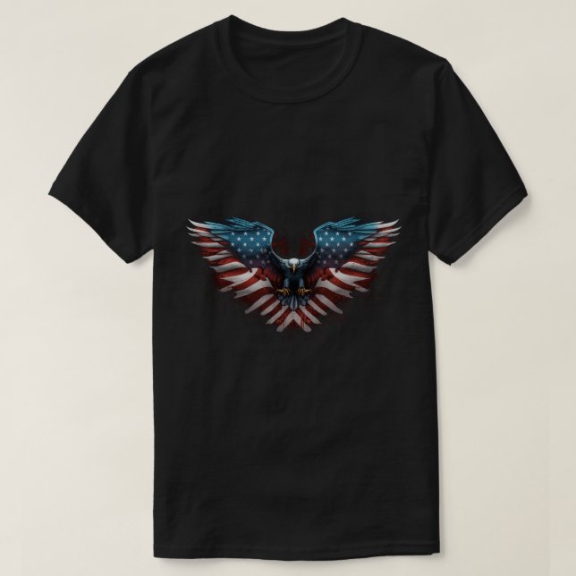 T-shirt aigle avec drapeau américain (Design devant)