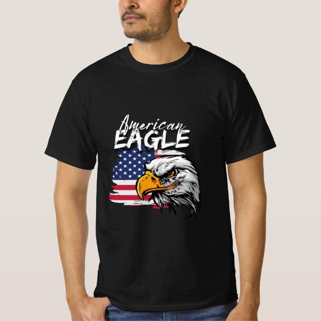 T-shirt Aigle avec drapeau américain (Devant)