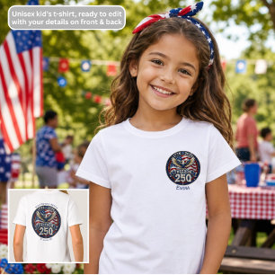 T-shirt Aigle avec drapeau américain 250e anniversaire pou