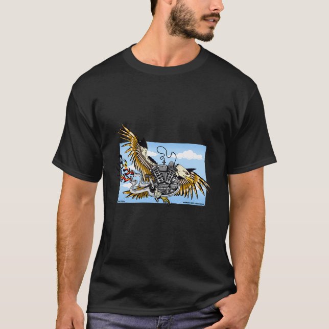T-shirt Aigle avec moteur Motorisé Oiseau Faune Patrioti (Devant)