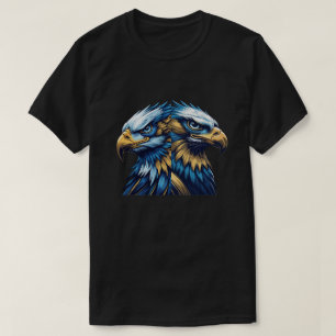 T-shirt Aigle Bleu & Or – Illustration Vectorielle Moderne