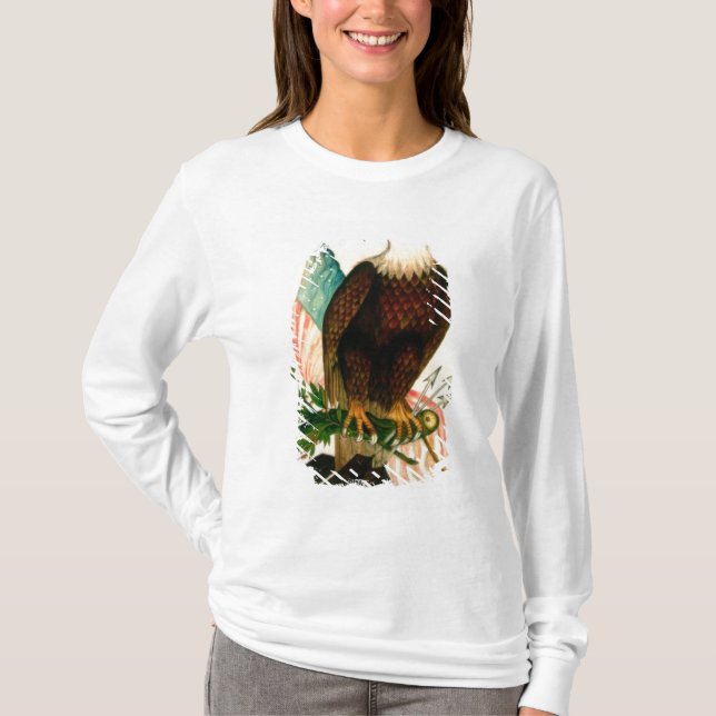 T-shirt Aigle chauve avec le drapeau (Devant)