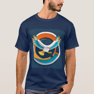 T-shirt Aigle chauve dynamique en illustration artistique