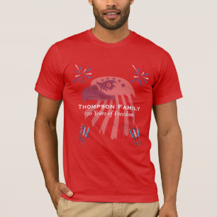 T-shirt Aigle chauve patriotique Amérique 250e 14 juillet