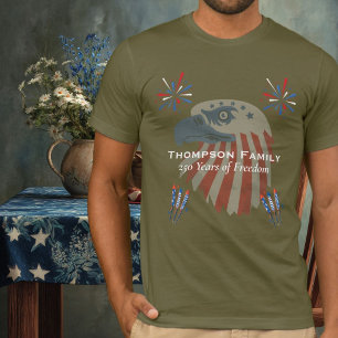 T-shirt Aigle chauve patriotique Amérique 250e 14 juillet