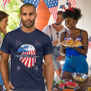 T-shirt Aigle chauve patriotique Amérique 250e 4 juillet