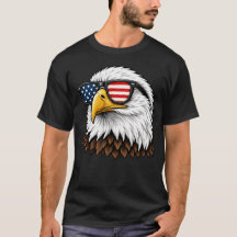 Aigle chauve patriotique avec lunettes de soleil d