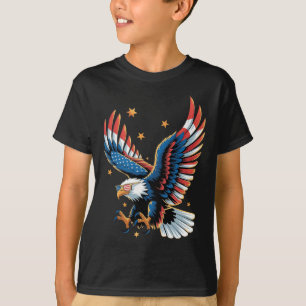 T-shirt Aigle chauve patriotique Drapeau américain 4 juill