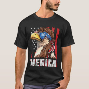 T-shirt Aigle chauve patriotique Mullet Merica Drapeau amé