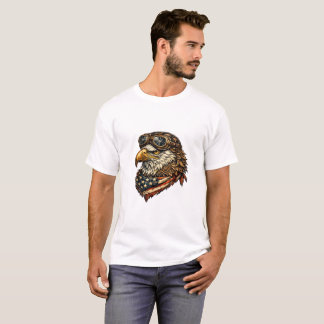 T-shirt Aigle chauve patriotique Steampunk Drapeau USA Avi