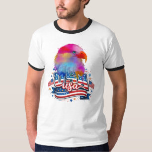T-shirt Aigle chauve USA, Drapeau américain Patriotique