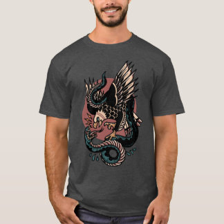 T-shirt Aigle contre serpent tatouage traditionnel drôle