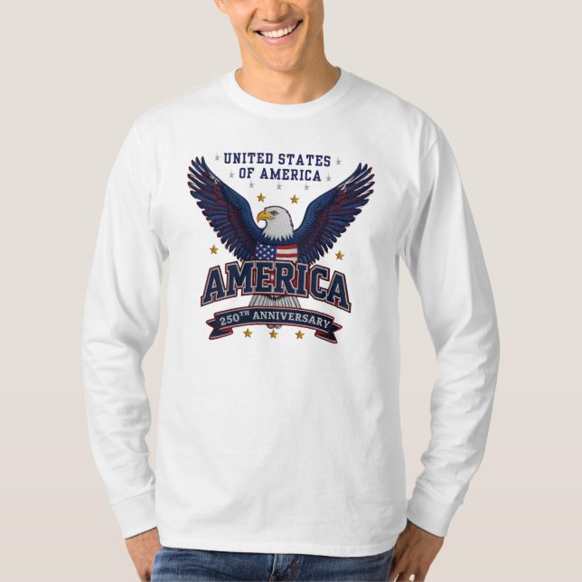 T-Shirt aigle de la célébration des 250 ans des Ét (Devant)
