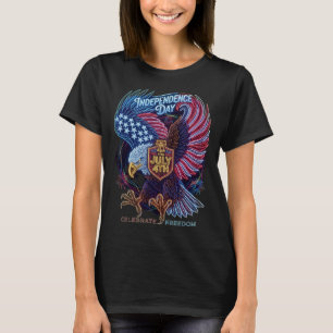 T-shirt Aigle de la Liberté Lumineux : Art Électrique du 4