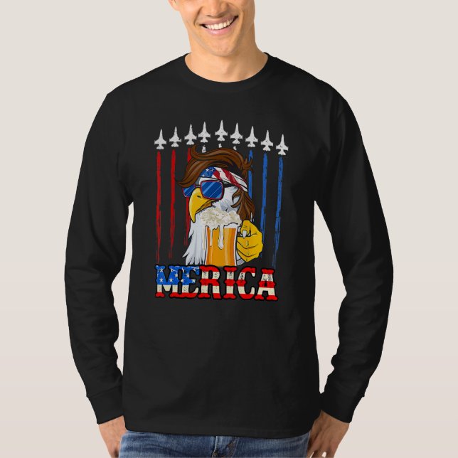 T-shirt Aigle de la Merica avec drapeau de l'Amérique de l (Devant)